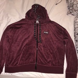 vs pink velvet full zip